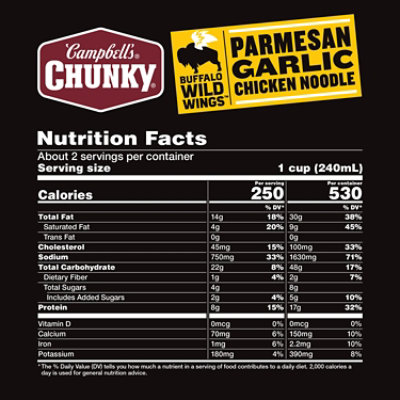 Campbell's Chunky Buffalo Wild Wings Parmesan Garlic Chicken Noodle Soup, 18.8 Oz - 18.8 oz - Image 4