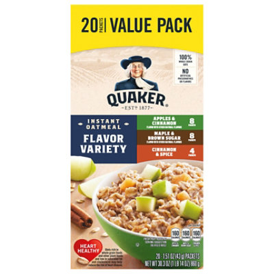 Quaker Instant Oatmeal Flavor Variety 1.51 Oz 20 Count - 30.3 oz - Image 2