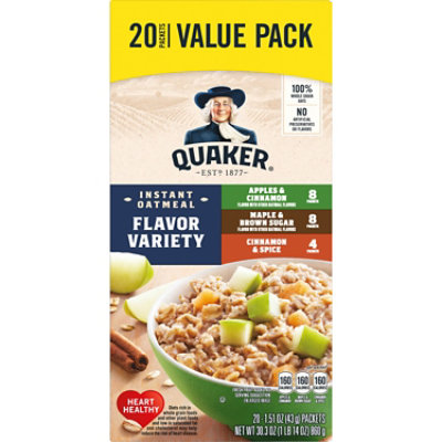 Quaker Instant Oatmeal Flavor Variety 1.51 Oz 20 Count - 30.3 oz - Image 1