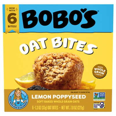 Bobos Oat Bars Bites Oat Lemon Poppy Seed - 7.8 oz - Image 2