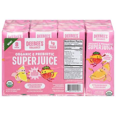 Deebees Organic Juice Strawberry Lemonade 8pk - 8-6.75 fl oz - Image 2