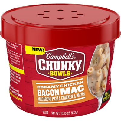 Campbell's Chunky Soup, Creamy Chicken Bacon Mac, 15.25 Oz Microwavable Bowl - 15.25 oz - Image 1