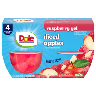 4/4.3oz Raspberry Gel W/ Diced Apple - 4-4.3 oz - Image 1