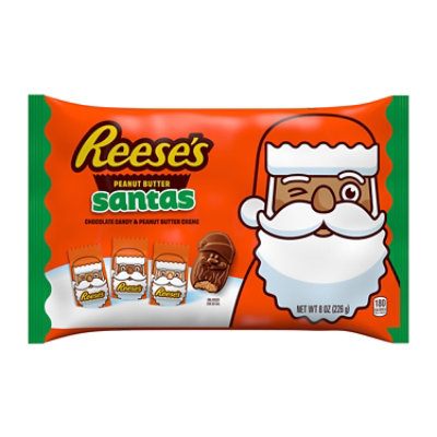 Reeses Chocolate Peanut Butter Creme Santas Christmas Candy Bag - 8 Oz - Image 1