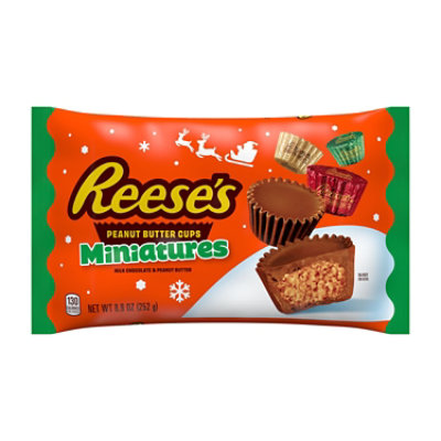 Reeses Miniatures Milk Chocolate Peanut Butter Cups Christmas Candy Bag - 8.9 Oz - Image 1