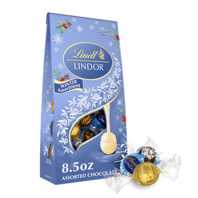 Lindt Lindor Holiday Winter Assortment Assorted Chocolate Candy Truffles Bag - 8.5 Oz - Image 1