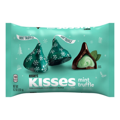 Hersheys Kisses Mint Truffle Flavored Christmas Candy Bag - 8.2 Oz - Image 1