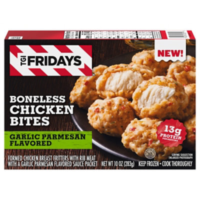 Tgi Fridays Garlic Parmesan Boneless Chicken Bites Frozen Snacks, 10 Oz Box - 10 oz - Image 1