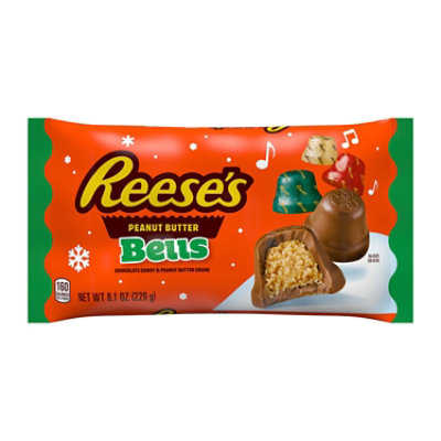 Reeses Chocolate Peanut Butter Creme Bells Christmas Candy Bag - 8.1 Oz - Image 1
