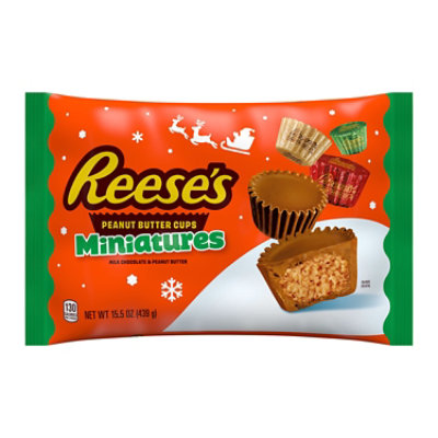 Reeses Miniatures Milk Chocolate Peanut Butter Cups Christmas Candy Bag - 15.5 Oz - Image 1