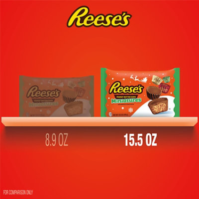 Reeses Miniatures Milk Chocolate Peanut Butter Cups Christmas Candy Bag - 15.5 Oz - Image 5