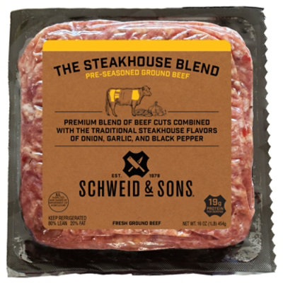 Schweid & Sons The Steakhouse Blend Pre-seasoned Ground Beef - 16 OZ - Image 1