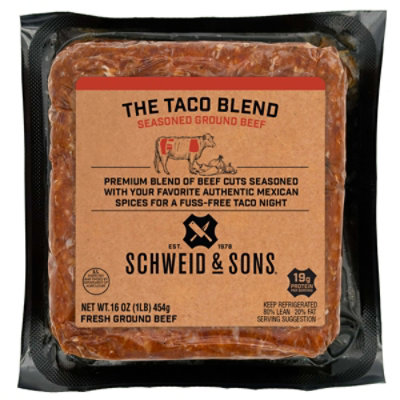 Schweid & Sons The Taco Blend Pre-seasoned Ground Beef 16oz - 16 OZ - Image 2