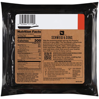 Schweid & Sons The Taco Blend Pre-seasoned Ground Beef 16oz - 16 OZ - Image 4
