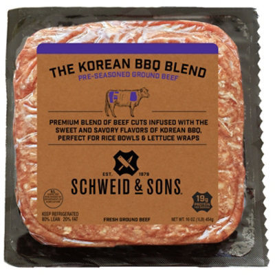 Schweid & Sons The Korean Bbq Blend Pre-seasoned Ground Beef - 16 OZ - Image 1