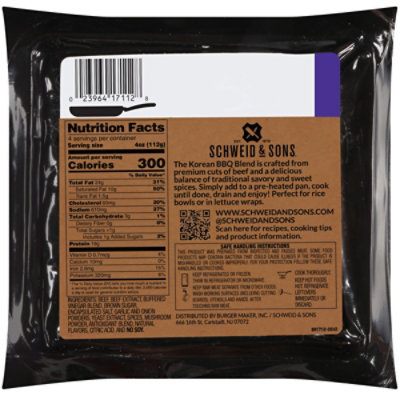 Schweid & Sons The Korean Bbq Blend Pre-seasoned Ground Beef - 16 OZ - Image 2