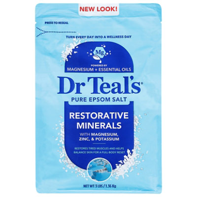 Dr Teal's Restorative Minerals Pure Epsom Salt With Magnesium, Potassium & Zinc - 3 lb - Image 2