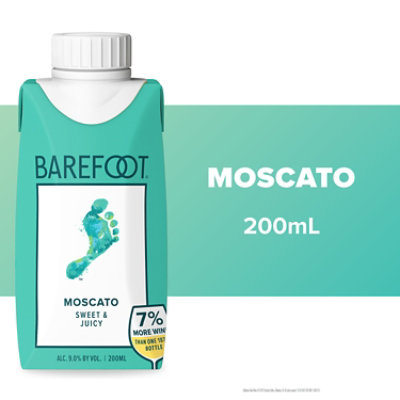 Barefoot Cellars Moscato White Wine Tetra - 200 ML - Image 1