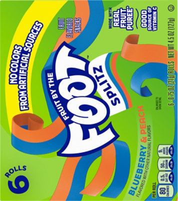 Bc Fruit By The Foot Splitz Peach Blueberry 6ct - 4.5 oz - Image 5