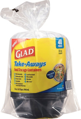 Glad Take Aways Round Black 32 Oz. Pk 20 - 20 ct - Image 4