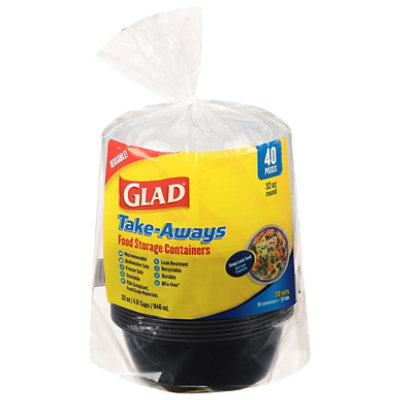 Glad Take Aways Round Black 32 Oz. Pk 20 - 20 ct - Image 1