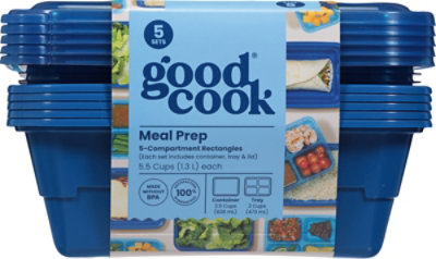 Goodcook Meal Prep 5 Compartment Rectangle - 5 ct - Image 3