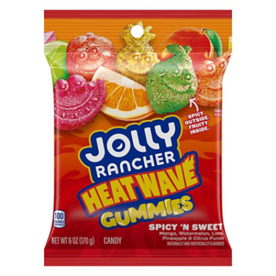 Jolly Rancher Heat Wave Gummies Spicy ‘N Sweet Assorted Fruit Flavored Candy Bag - 6 Oz - Image 1