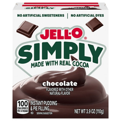 Jell-o Simply Chocolate Flavored Instant Pudding & Pie Filling Mix, 3.4 Oz Box - 110.0 GR - Image 1
