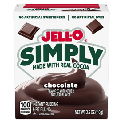 Jell-o Simply Chocolate Flavored Instant Pudding & Pie Filling Mix, 3.4 Oz Box - 110.0 GR - Image 1