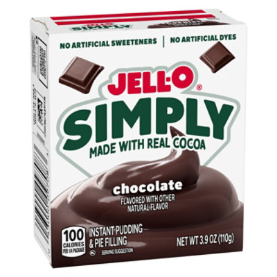 Jell-o Simply Chocolate Flavored Instant Pudding & Pie Filling Mix, 3.4 Oz Box - 110.0 GR - Image 1
