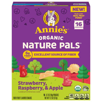 Annies Organic Nature Pals Strawberry, Raspberry, Apple Fruit Snacks 16ct - 11.2 oz - Image 2