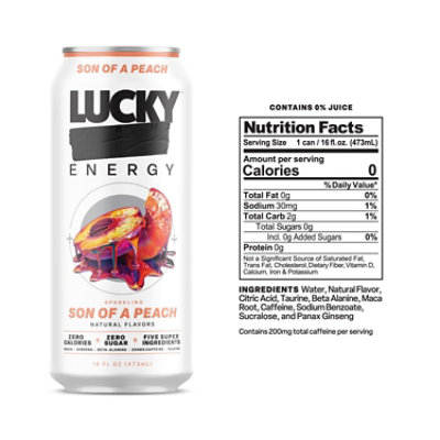 Lucky Energy Son Of A Peach 16fz - 16 oz - Image 2
