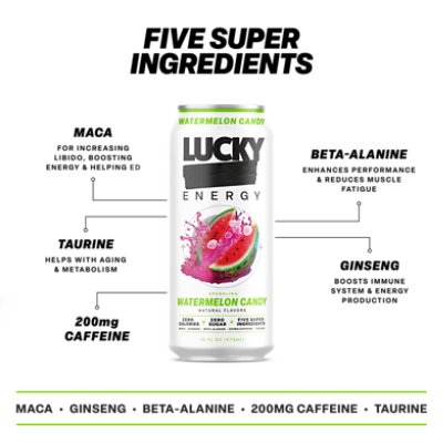 Lucky Energy Watermelon Candy 16fz - 16 oz - Image 4