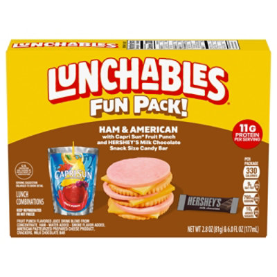 Lunchables Ham & American With Capri Sun Fruit Punch & Hershey's Milk Chocolate Bar Fun Pack - 9.1 OZ - Image 1