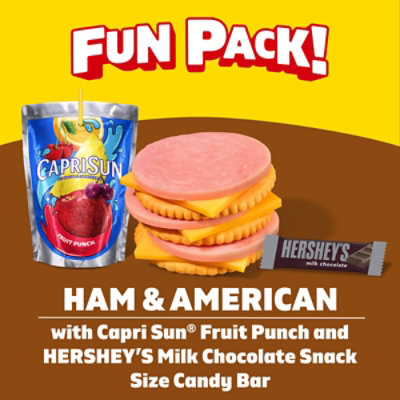 Lunchables Ham & American With Capri Sun Fruit Punch & Hershey's Milk Chocolate Bar Fun Pack - 9.1 OZ - Image 2