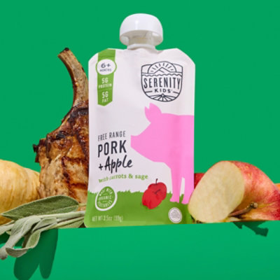 Serenity Kids Free Range Pork And Apple With Organic Parsnip, Carrot, Celery & Sage Baby Food - 3.5 oz - Image 6