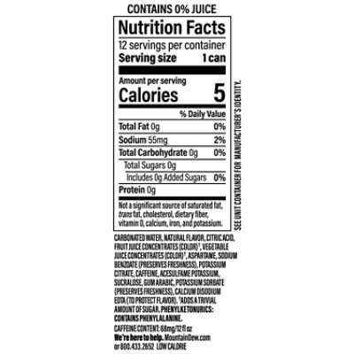 Mountain Dew Zero Sugar Soda Mango Pineapple Punch - 12-12 fl oz - Image 3