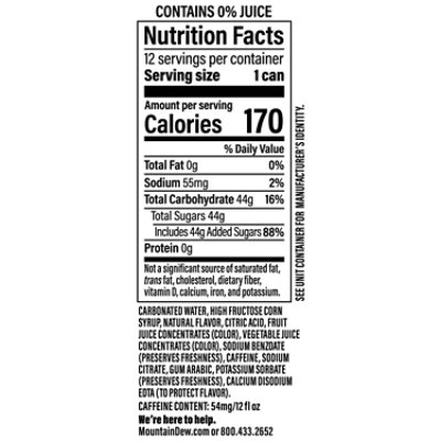 Mountain Dew Soda Mango Pineapple Punch - 12-12 fl oz - Image 4