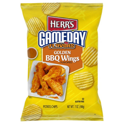 Herr's Gameday Golden Bbq Wings Flavored Ripple Chips 7oz - 7 oz - Image 2