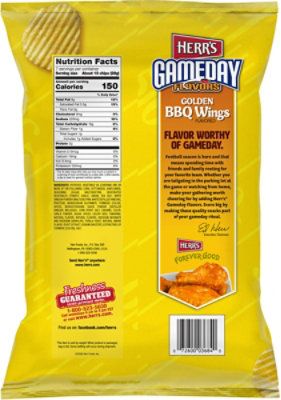 Herr's Gameday Golden Bbq Wings Flavored Ripple Chips 7oz - 7 oz - Image 5
