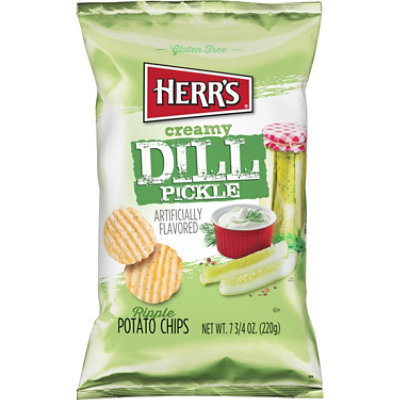 Herrs Creamy Dill Pickle Ripple Chips 7.75oz - 7.75 oz - Image 2