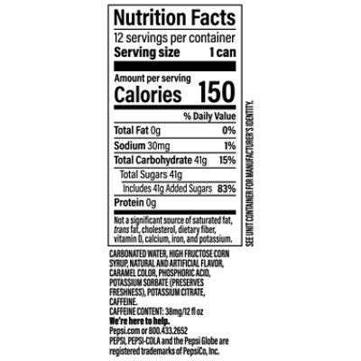 Pepsi Cola Soda Vanilla Creme - 12-12 fl oz - Image 2