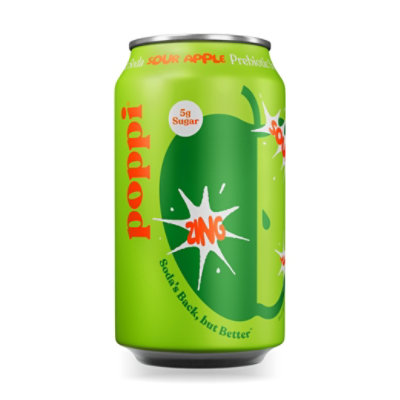 Poppi Prebiotic Sour Apple 12fz - 12 fl oz - Image 1