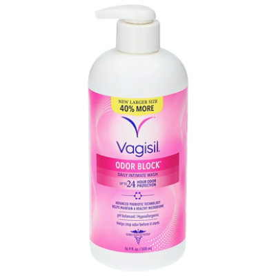 Vagisil Feminine Wash For Intimate Area Hygiene, Odor Block,16.9 Oz With Pump - 16.9 fl oz - Image 2