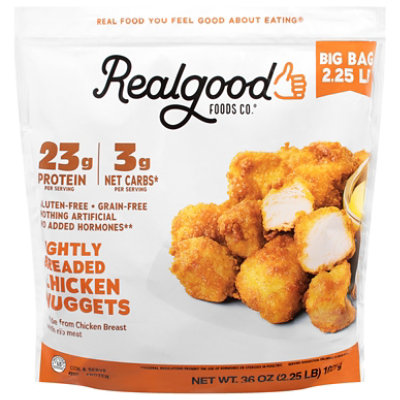 Realgood Lightly Breaded Chicken Nuggets 36oz - 36 OZ - Image 2