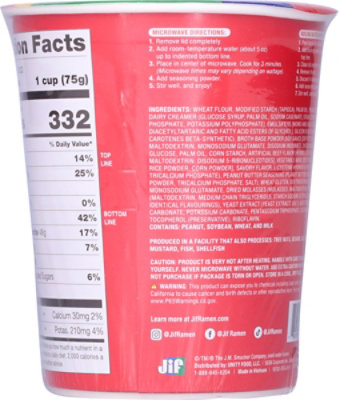 Jif Ramen Ramen Cup Peanut Butter - 2.65 oz - Image 5