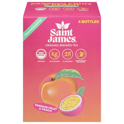 Saint James Passion Fruit & Pineapple Green Tea 4pk 16 Fl Oz Bottle - 4-16 fl oz - Image 1