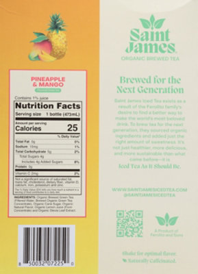 Saint James Pineapple Mango Green Tea 4pk 16 Fl Oz Bottles - 4-16 fl oz - Image 5