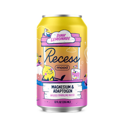 Recess Mood Pink Lemonade Magnesium Infused Sparkling Water 12oz Can - 12 fl oz - Image 1