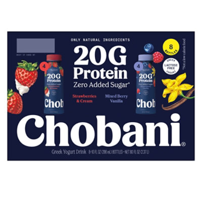 Chobani 20g Protein Lowfat Greek Yogurt Drink Fampk Strawberries & Cream/ Mixed Berry 10 Fl Oz 8pk - 8-10oz - Image 5